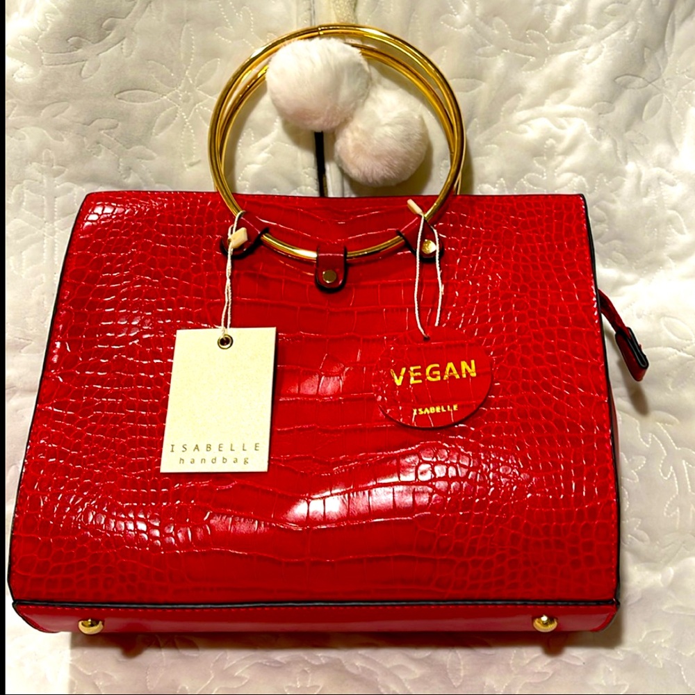 Red Skinned Patent Leather Purse